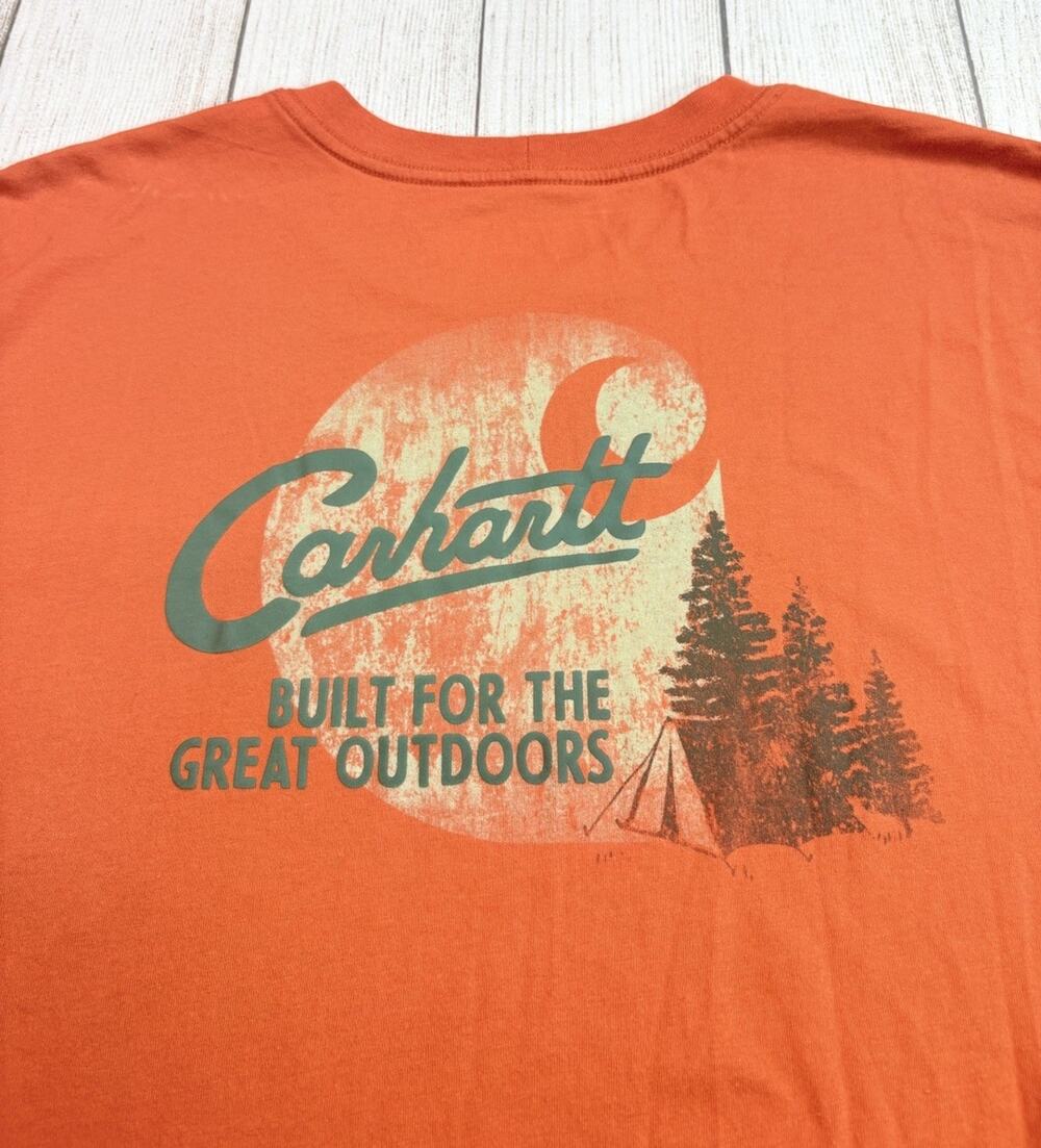 Carhartt Men's Relaxed Fit Camp Graphic Short Sleeve T-Shirt Orange Size 3XT